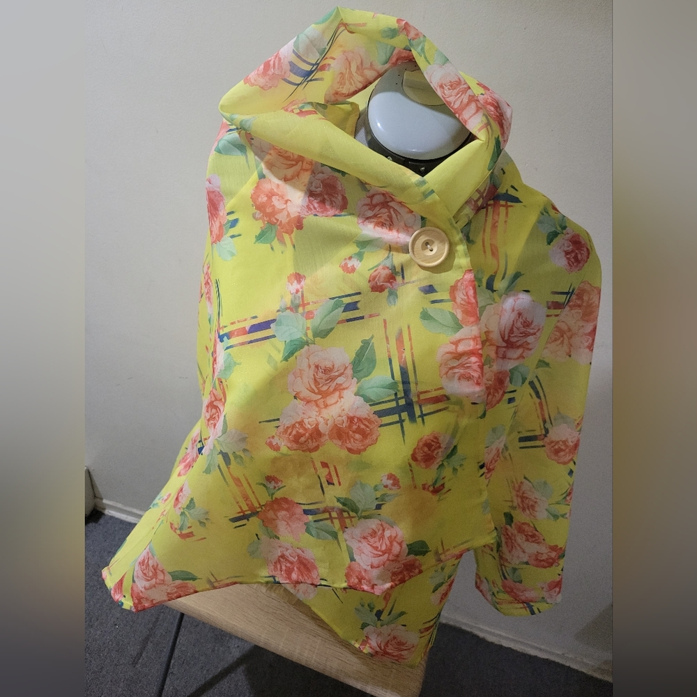Spring Poncho with a Floral Twist